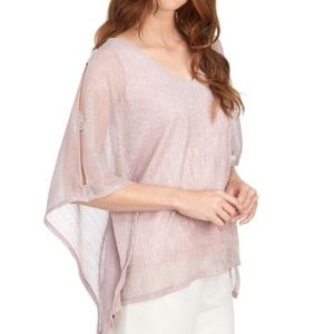 ONYX NITE Metallic Poncho Top with Rhinestones